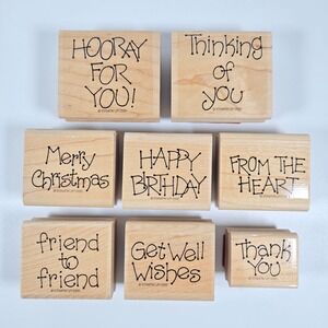 Stampin Up 1995 Rubber Stamps Greetings Birthday Christmas Thank You Get Well